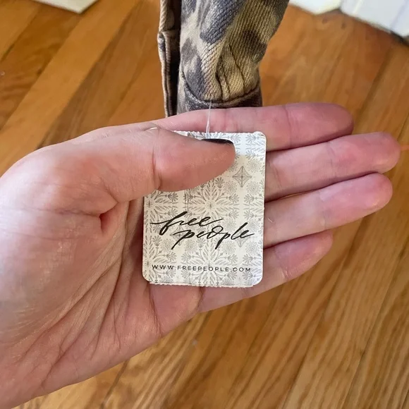 NWT! Free People Leopard Print Denim Jacket - Picture 6 of 9